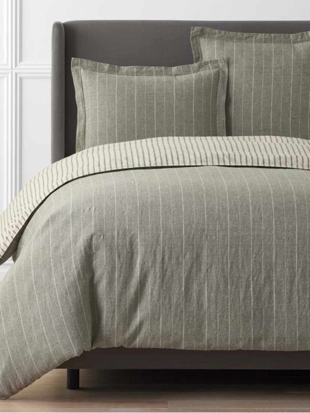 The Company Store Legends Hotel Linen Cotton Reversible Duvet Cover King